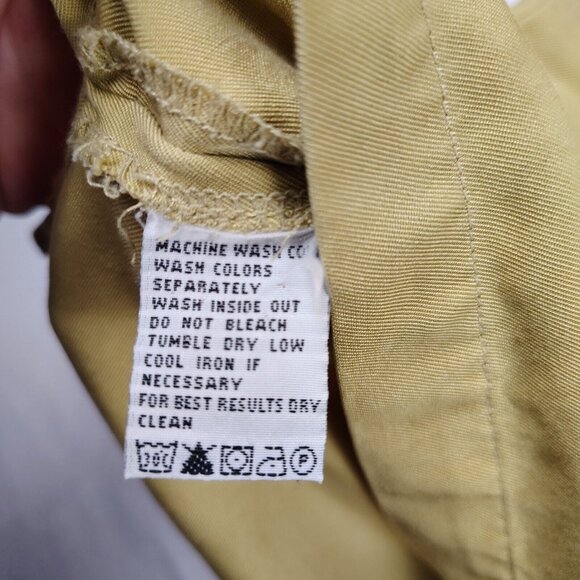 Tommy Bahama 100% Silk Shirt Beige Tan Button Down Mens Large - Picture 6 of 10